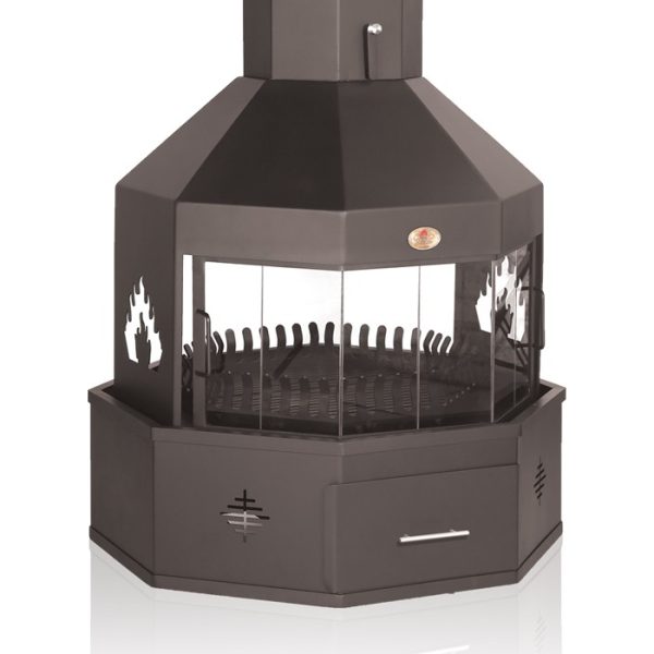 Alpine octagonal fireplace