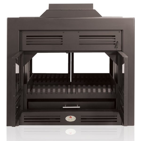 Double-sided built-in fireplace
