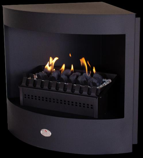Panoramic corner vent-free gas fireplace