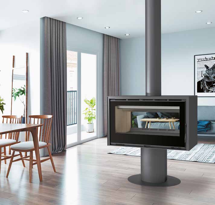 Carbel RI-100 freestanding wood fireplace